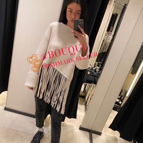 BLOGGERS FAV ZARA FRINGE OVERSIZED SWEATER - Picture 10 of 12